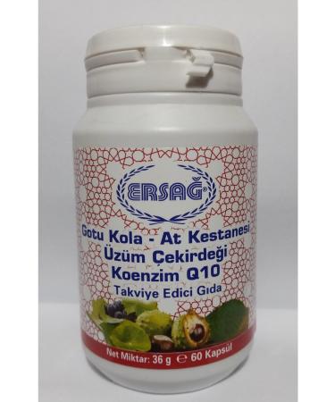 Ersa Gotu Kola Horse Chestnut Grape Seed Coenzyme Q10 Food Supplement