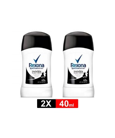 Rexona Invisible Black White Women Stick Deodorant 40 Ml * 2 Pieces