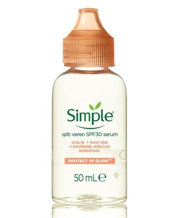 Simple Protect & Glow Skin Care Serum with Radiance Spf30 & Vitamin E 50 ml