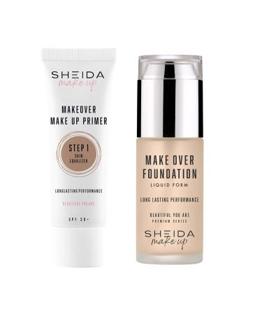 Sheida Make Up Primer+ligu d Foundation60(duo set)