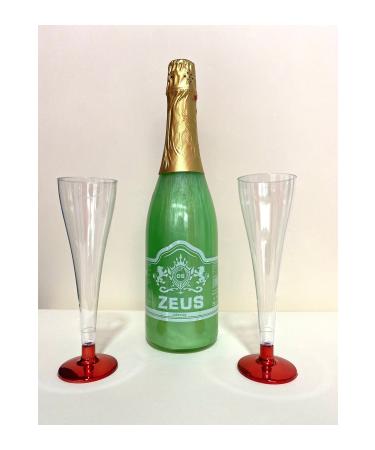 OS ZEUS Lime Mint Flavored Non-Alcoholic Carbonated Drink and 2 Glasses