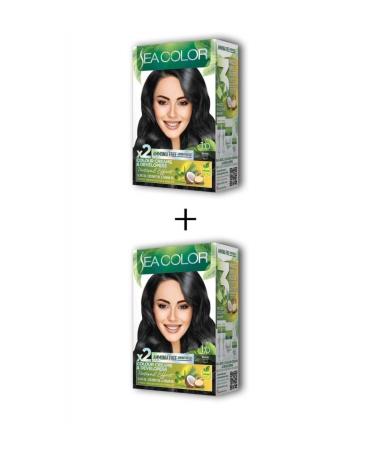 2x2 Tube Cream Hair Dye Set Black No:1.0