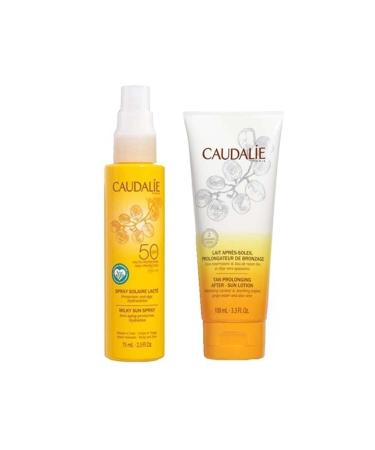 Caudalie Sun Milk 50 spf 75 ml Spray + After Sun Cream 100 ml.