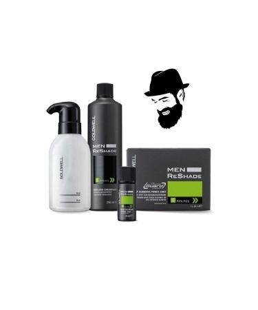 GOLDWELL 6ca Men Reshade Hair and Beard Dye 4 X 20 Ml + Oxidant Lotion 250 Mll (Light Brown) - Buy Online on GoSupps.com