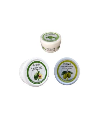 Dermokil Hand and Face Cream Aloe Vera-Avocado-Olive Oil 220 Ml 3-Piece Set