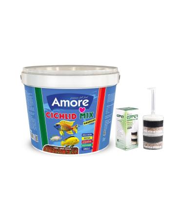 AMORE Cichlid Mix Granules 3kg Bucket Fish Food and Xy-2010 Corner Filter