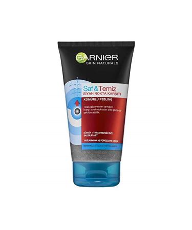 Garnier Skin Naturals Pure & Clean Anti-Blackhead Charcoal Peeling 150 Ml 1 Pack (1 X 150 Ml)