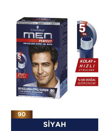 Schwarzkopf Men Perfect Hair Dye 90 - Black - Buy Online on GoSupps.com