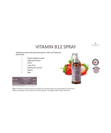 Farmasi Nutriplus Vitamin B12 Spray - Natural Strawberry Flavored - Buy Online on GoSupps.com