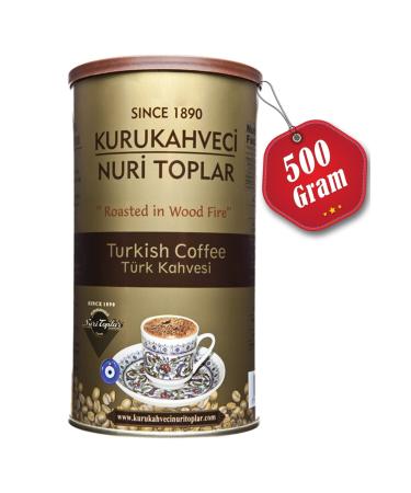 Nuri Toplar Round Tin Can Turkish Coffee 500 gr Dry Coffee