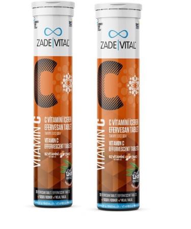 Zade Vital Vitamin C Effervescent 20 Tabs 2 Pack