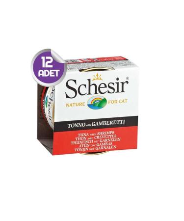 Schesir Tuna Shrimp Jelly Cat Canned Food 85 Gr X12