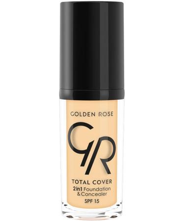 Golden Rose TOTAL COVER 2IN1 FOUNDATION CONCEALER 21 FOUNDATION THAT FILLS THE LINES DKHAIR480