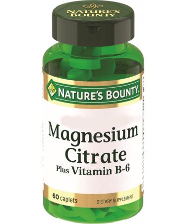 Natures Bounty Magnesium Citrate Plus Vitamin B6 60 Caplets