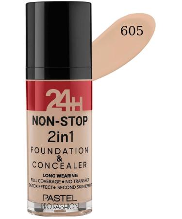 Pastel 24h 2in1 Foundation and Concealer 605 Sand