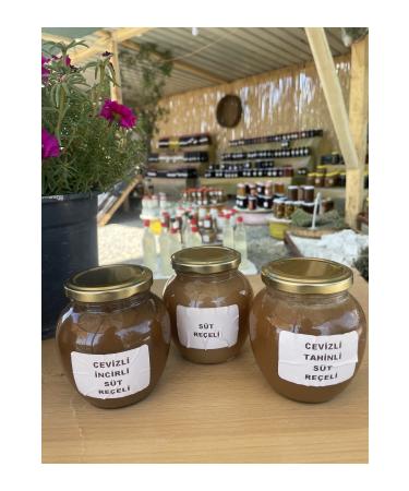 KaradagDogalProducts 1 Piece Milk Jam 1 Piece Tahini Milk Jam 1 Piece Fig Milk Jam 400g