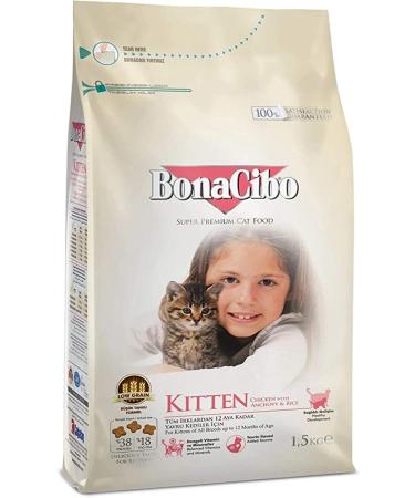 HECTOR EMPORIUM Bonacibo Kitten Chicken Anchovy Kitten Cat Food 1.5 Kg