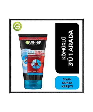 Garnier Pure & Clean Anti-Blackhead Charcoal 3 in 1 Peeling Mask 150 Ml - Buy Online on GoSupps.com