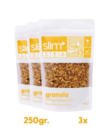 slimplus 3 Pack Banana Cinnamon Coconut Gluten Free No Added Sugar Vegan Granola 250gr