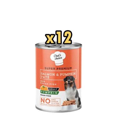 Chefs Choice New Pumpkin Pate Salmon Pumpkin and Vegetable Dog Food 400 gr X 12 Pieces
