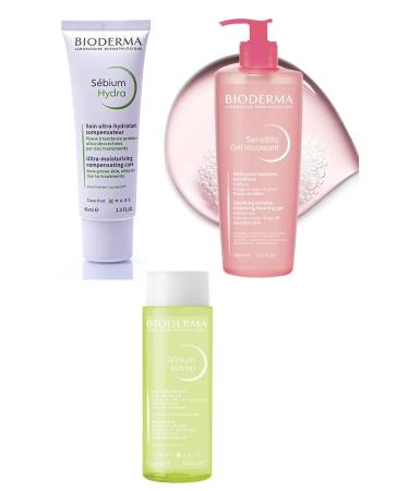 Bioderma Sebium Lotion 200ml + Sebium Hydra Cream 40ml + Sensibio Gel Moussant Fo