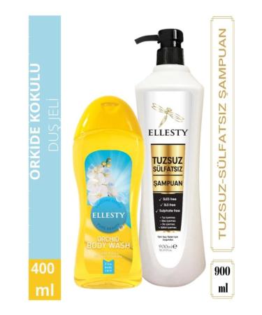 ELLESTY Salt-Free Sulfate-Free Shampoo 900 Ml + Orchid Shower Gel 400 Ml