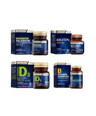 Nutraxin Biotin 2500 Mcg+selenium+d3 120 Tablets+b Vitamin Complex