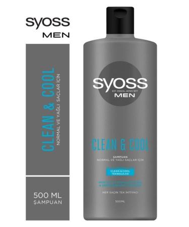 Syoss Brand: Men Clean & Cool Menthol Effective Shampoo 500 Ml 8690572797082 Category: Shampoo - Buy Online on GoSupps.com