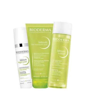 Bioderma Sebium Night Peel 40 ml Sebium Foaming Gel Active 200 ml Sebium Lotio