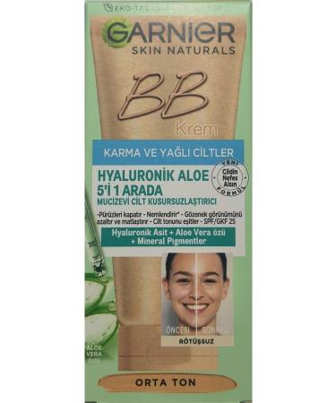Garnier BB Cream Combination and Oily Skin Medium Tone 5in1 Hyaluronic Aloe 50ml