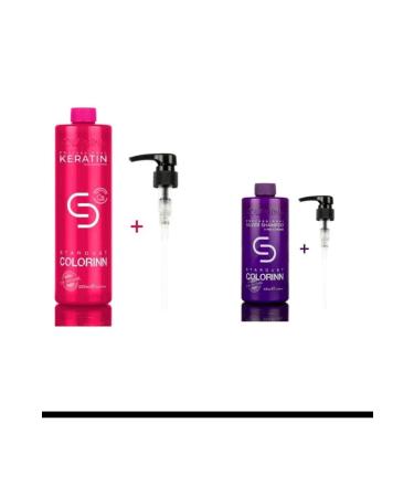 Colorinn Premium Series Pro Keratin Salt-Free Shampoo 1000 Ml + Silver Purple Shampoo 500 Ml