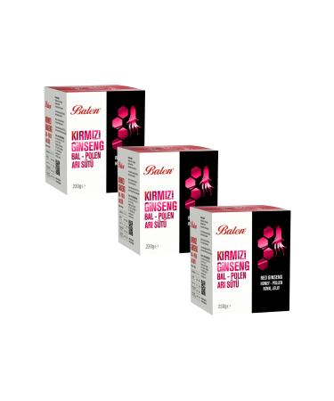 Balen Red Ginseng Honey Pollen Royal Jelly Paste 230 Gr X3 Pieces