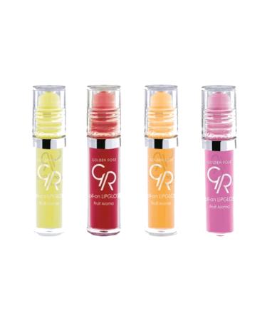Golden Rose Fruit Lip Gloss-roll On Lipgloss Strawberry+banana+lemon+orange 4 pcs 8691190890520