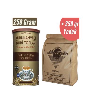 Nuri Toplar Round Tin Can Turkish Coffee 500 gr Dry Coffee