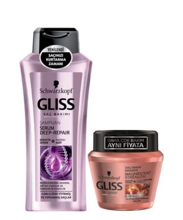 Gliss Hair Care Mask 300 Ml. Shampoo 360 Ml. Set of 2