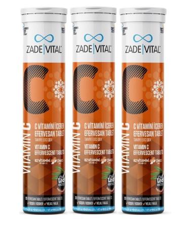Zade Vital Vitamin C Effervescent 20 Tabs 3 Pack