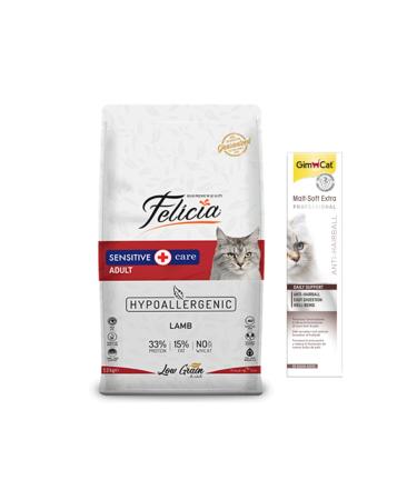 Felicia Lamb Adult Cat Food 2 kg Gimcat Anti-hairball Malt Paste Cat Paste 100gr