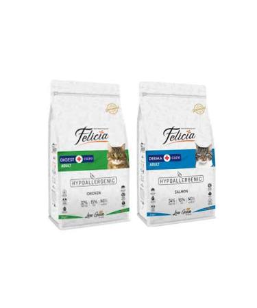 Felicia Chicken Adult Cat Food 2 kg + Low Grain Salmon Adult Cat Food 2 kg