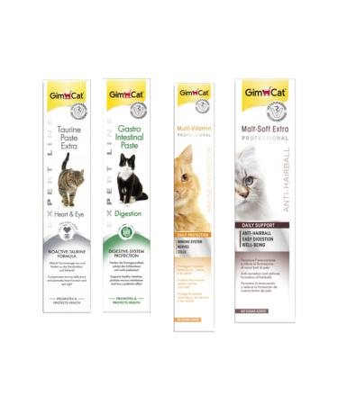 Gimcat Taurine 50gr + Gastro 50gr + Multi Vitamin 100gr Paste + Anti-hairball Malt 100gr Paste Cat Pastes