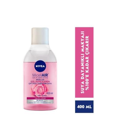 NIVEA Rose Water Dual Phase Make-up Facial Cleansing Water 2 Pieces X 400 Ml - Buy Online on GoSupps.com