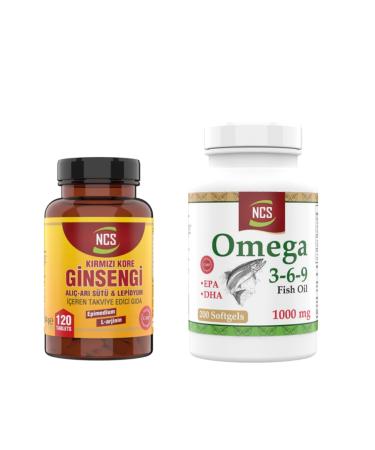 Ncs Red Ginseng Hawthorn Royal Jelly Lepidium 120 Tablets + Omega 3 6 9 200 Capsules