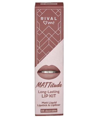 Rival Loves Me Brand: Lipstick Liquid Matte Kit No:05 Mattitude Desirable 2-Piece Category: Lipstick - Buy Online on GoSupps.com