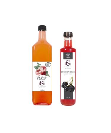 Suheylaana Natural Rose Vinegar 1000 Ml And Natural Blackberry Vinegar 500 Ml