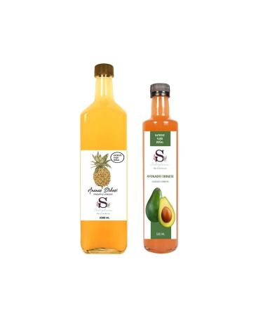 Suheylaana Natural Pineapple Vinegar 1000 Ml And Natural Avocado Vinegar 500 Ml