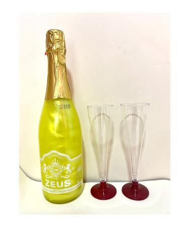OS ZEUS Banana Flavored Non-Alcoholic Carbonated Drink and 2 Glasses