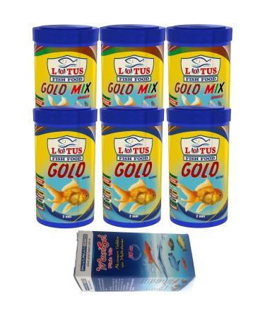 Lotus Gold Natural And Mix Granulat 6x100ml Japanese Fish Food And Vitamin
