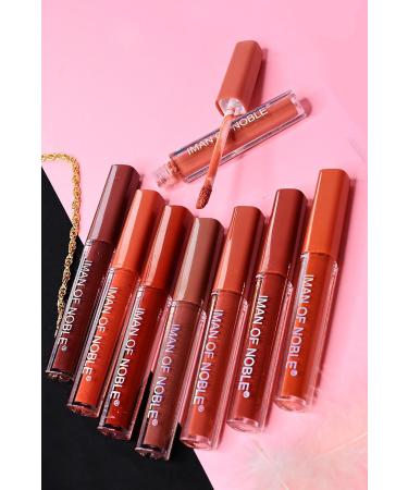 IMAN OF NOBLE 8-pack Square Packaging Earth Tone Liquid Lipstick