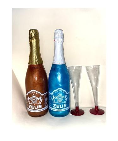 OS ZEUS Non-Alcoholic Mixed Fruit and Blueberry-Pineapple Flavored and 2 Glasses