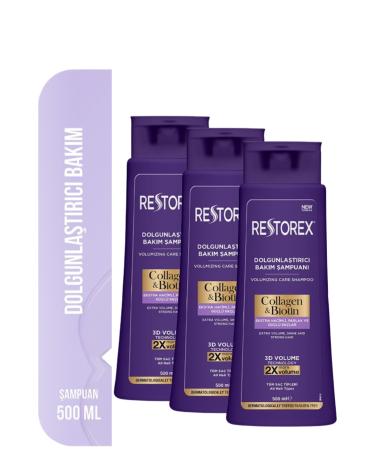 Restorex Collagen&biotin Plumping Shampoo 500 Ml 3 Pieces