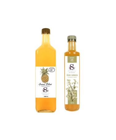 Suheylaana Natural Pineapple Vinegar 1000 Ml And Natural Oleaster Vinegar 500 Ml